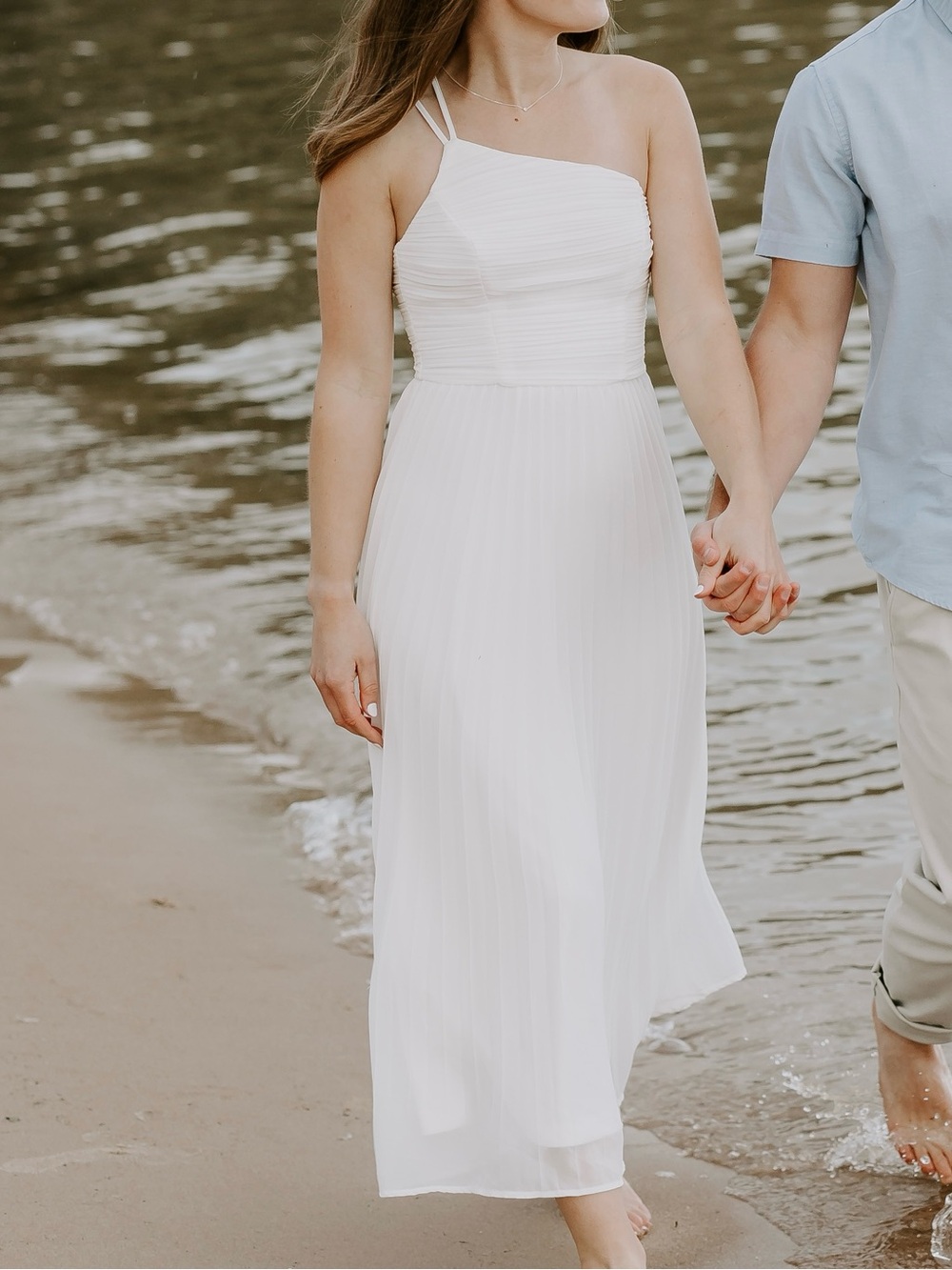Lulu's White Pleated Dress